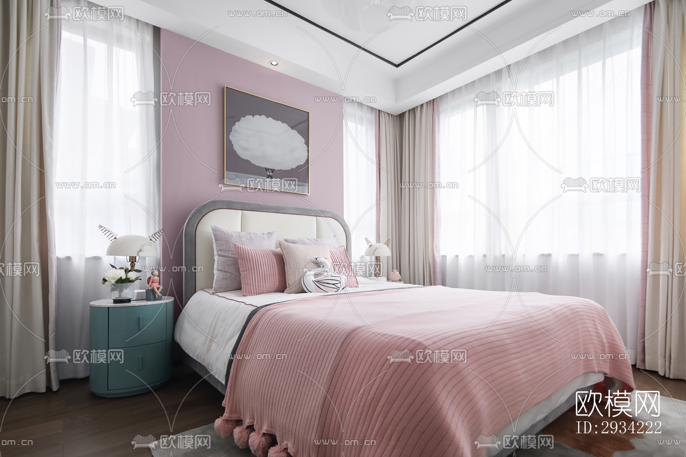 新中式复式效果图下载（渲染图12）