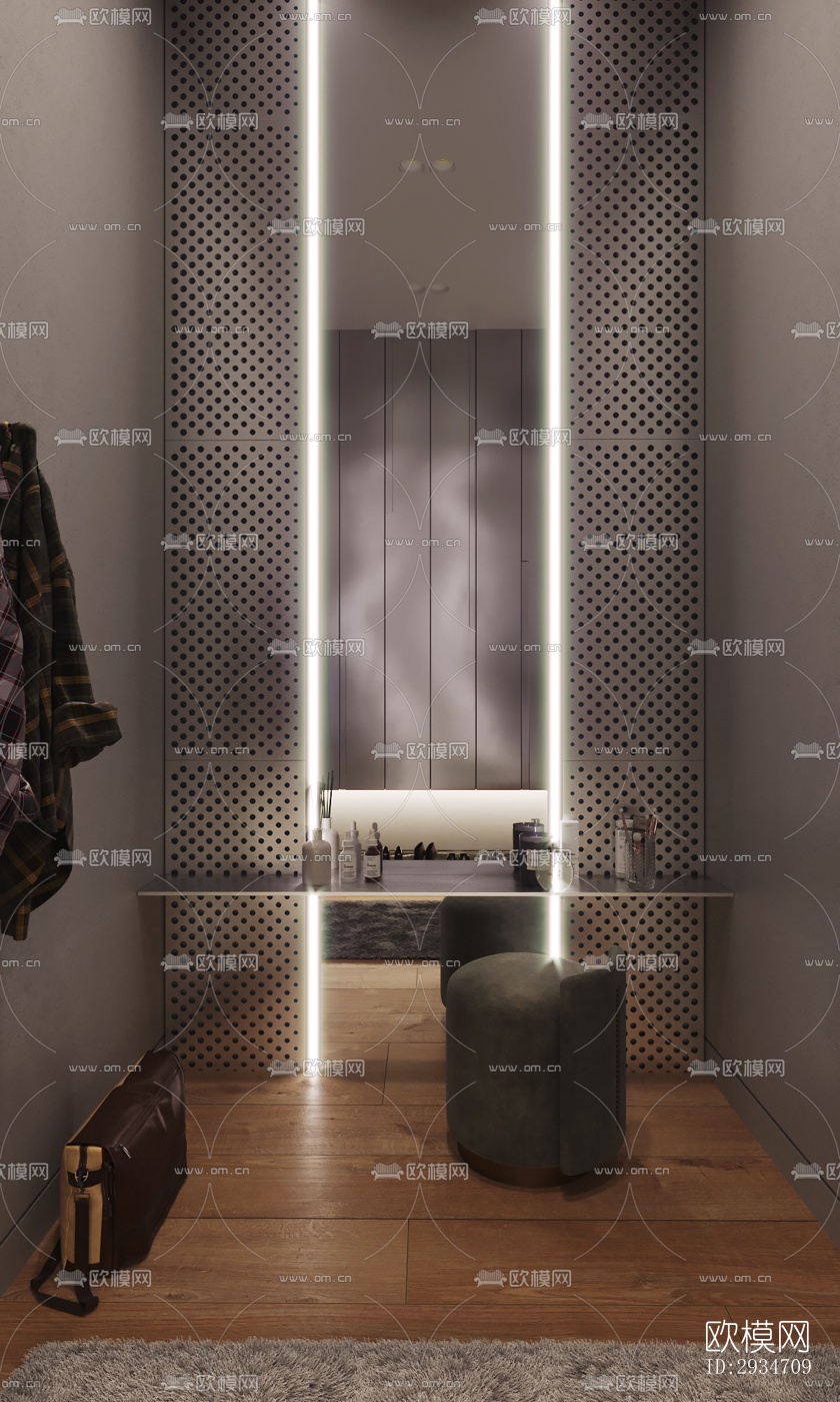 现代平层效果图下载（渲染图2）