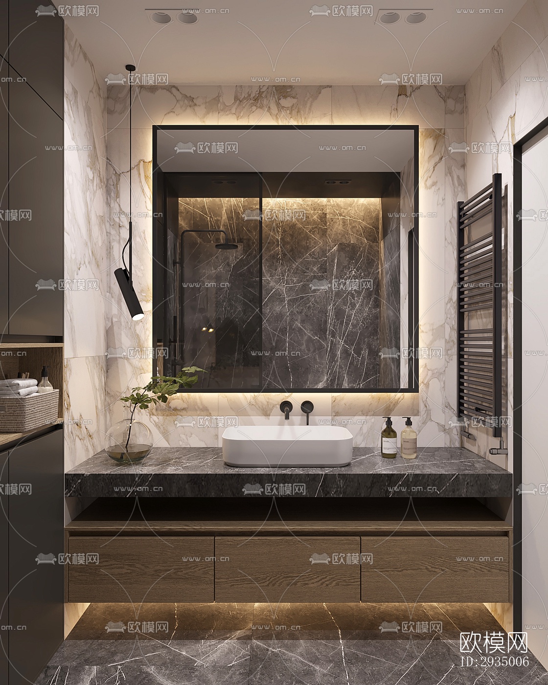 现代平层效果图下载（渲染图20）