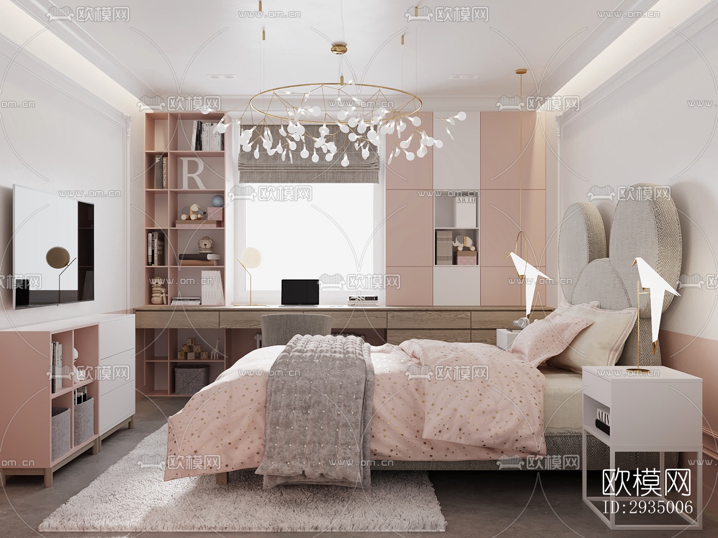 现代平层效果图下载（渲染图11）