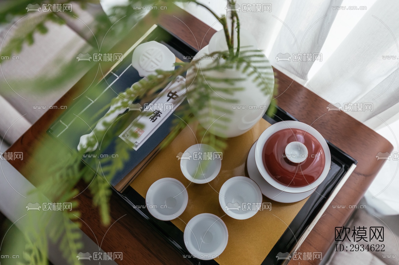 新中式平层效果图下载（渲染图8）