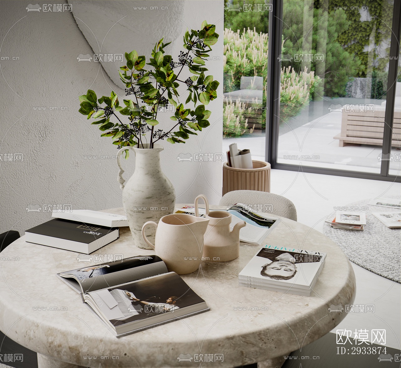 侘寂别墅效果图下载（渲染图4）