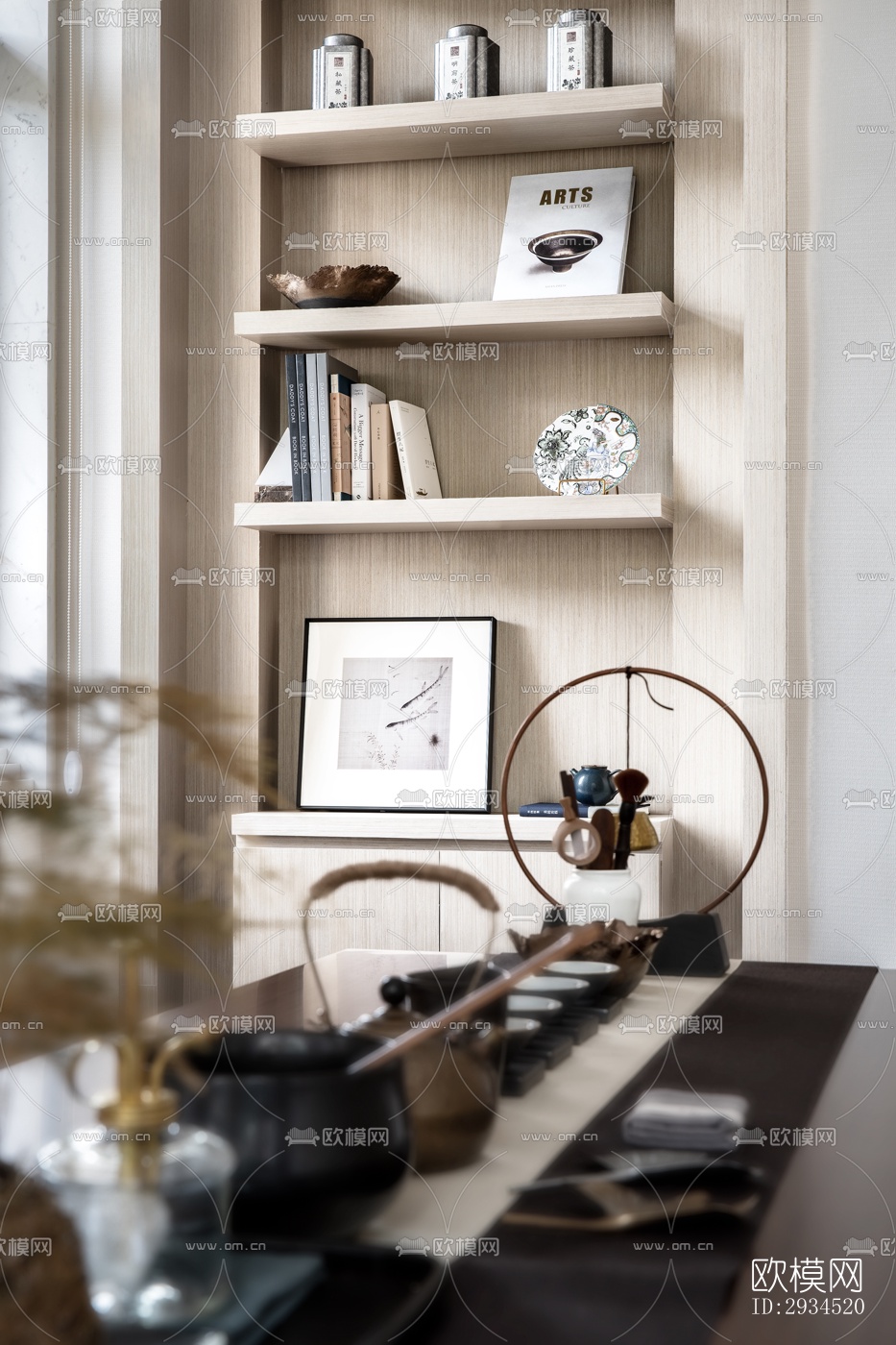 新中式平层效果图下载（渲染图18）