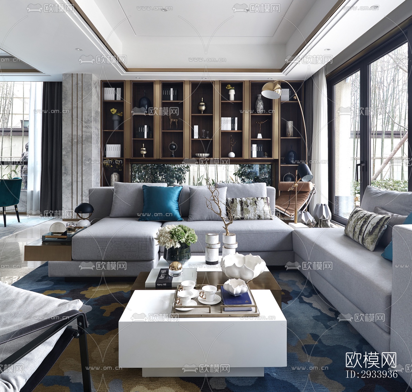 新中式别墅效果图下载（渲染图3）