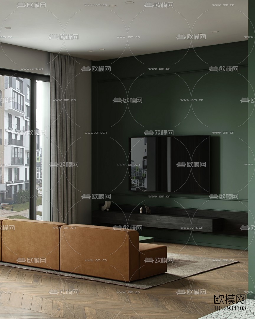 现代平层效果图下载（渲染图11）