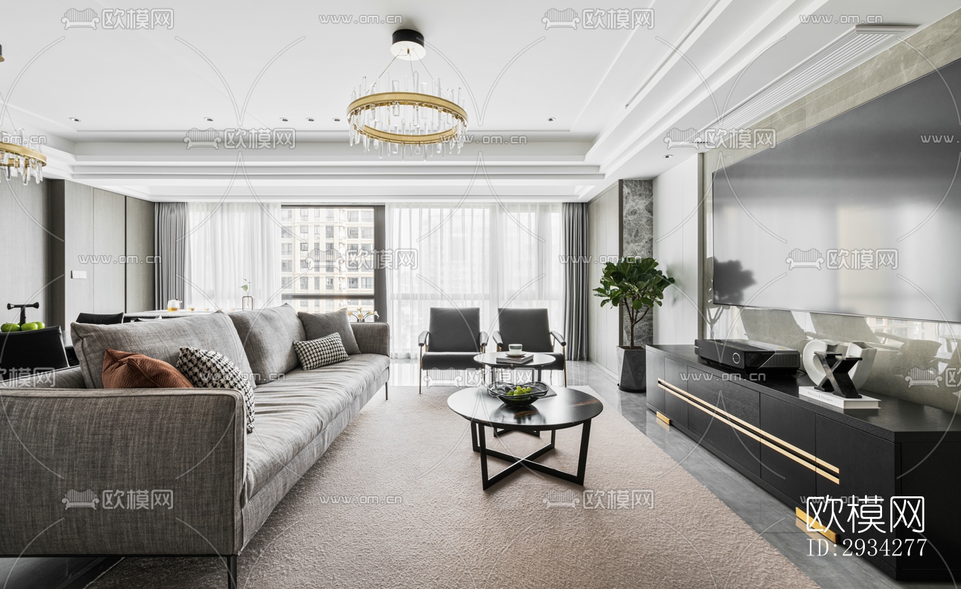 现代复式效果图下载（渲染图1）