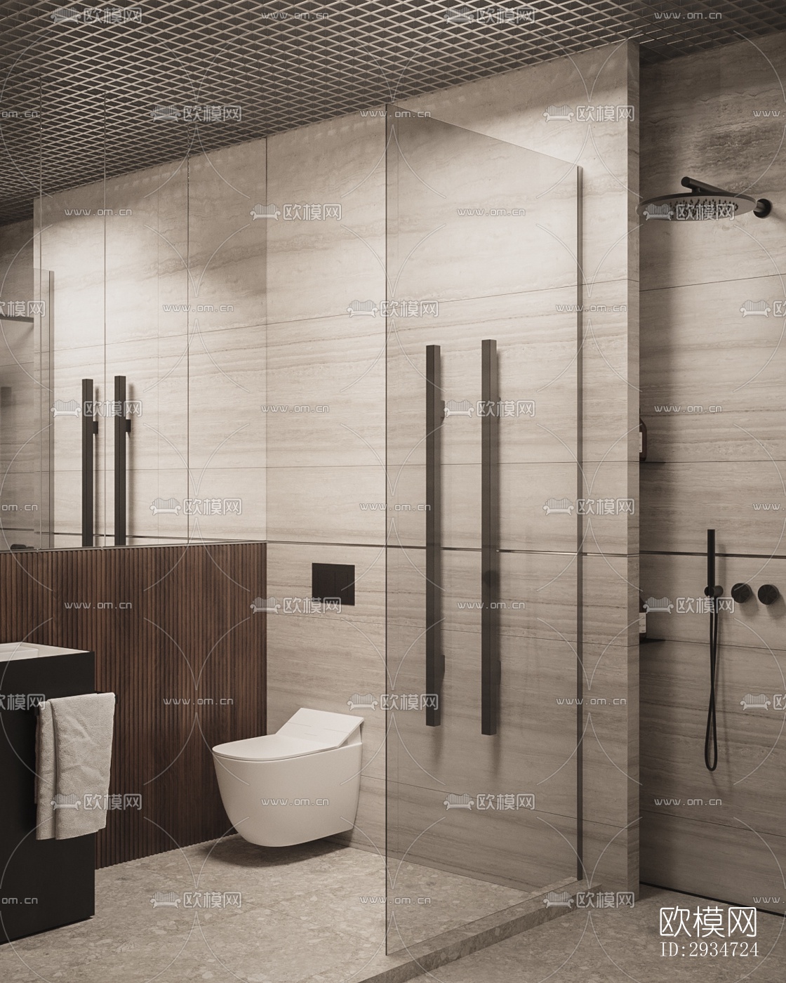 现代平层效果图下载（渲染图6）