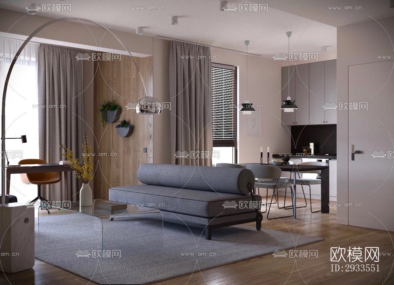 北欧公寓效果图下载（渲染图3）