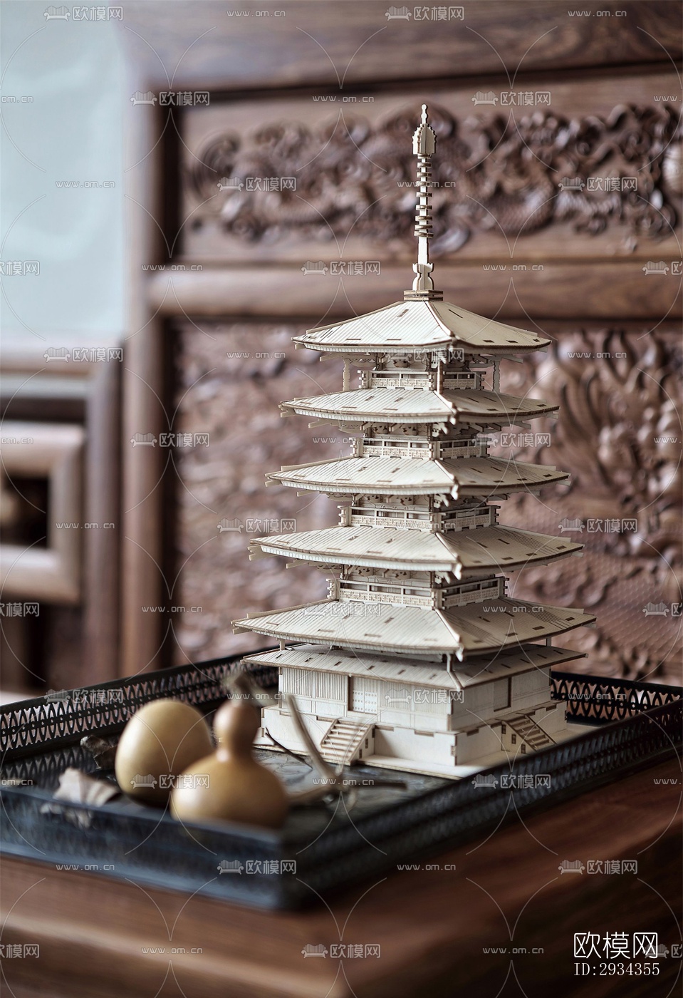 中式平层效果图下载（渲染图6）