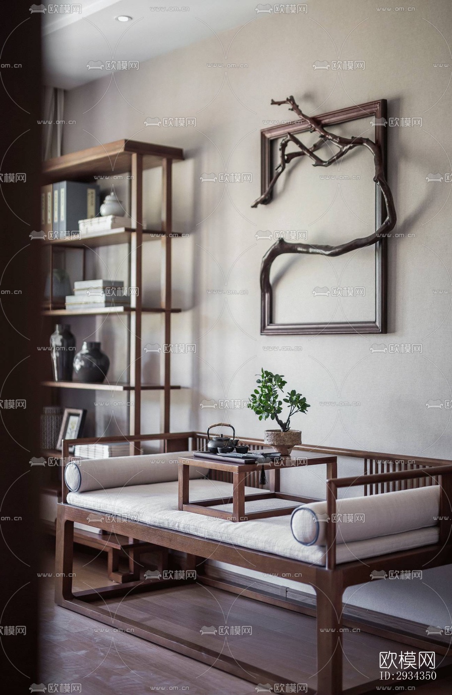 中式平层效果图下载（渲染图9）