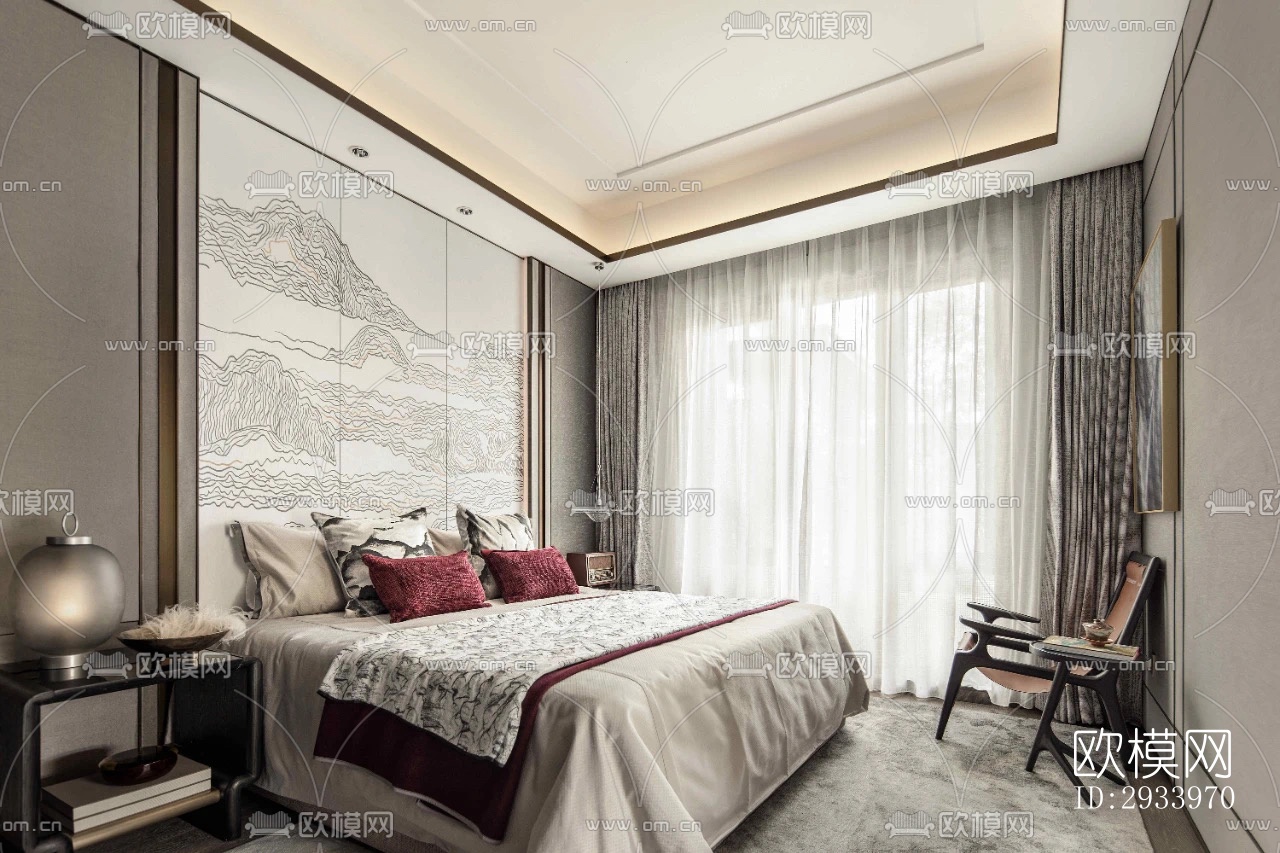 新中式别墅效果图下载（渲染图6）