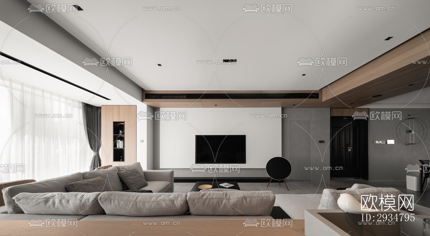 现代平层效果图下载（渲染图5）