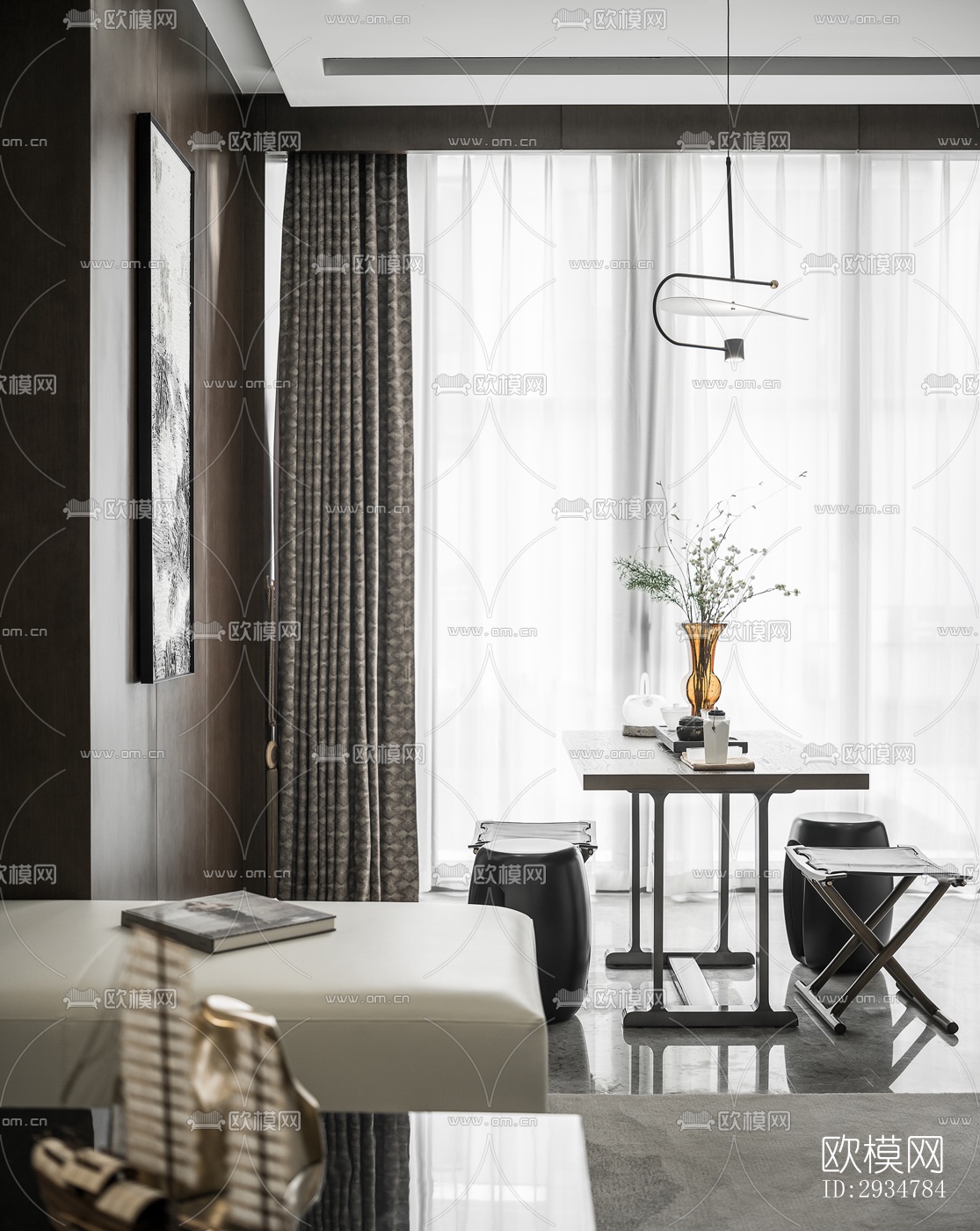 现代平层效果图下载（渲染图3）