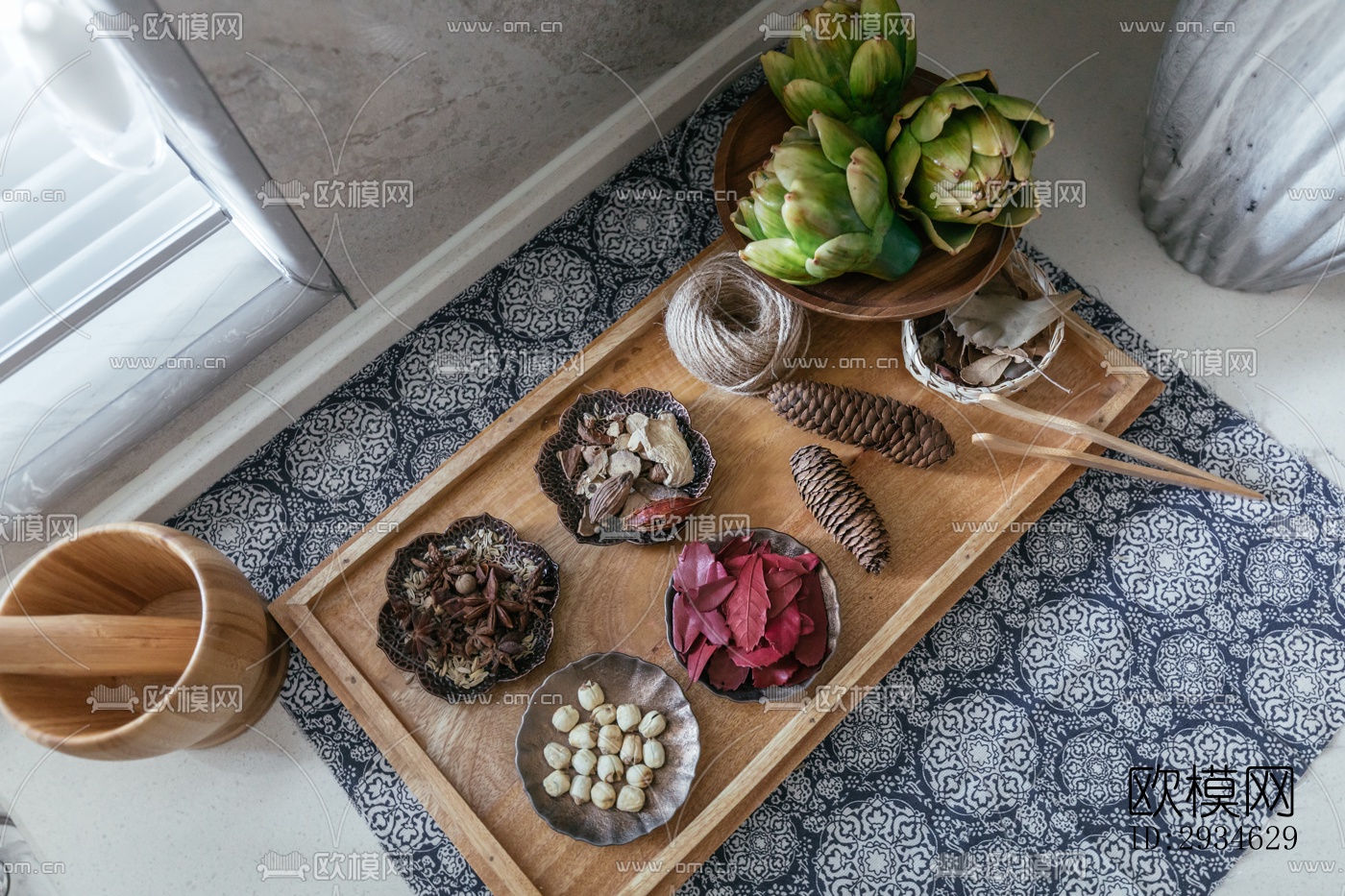 新中式平层效果图下载（渲染图16）