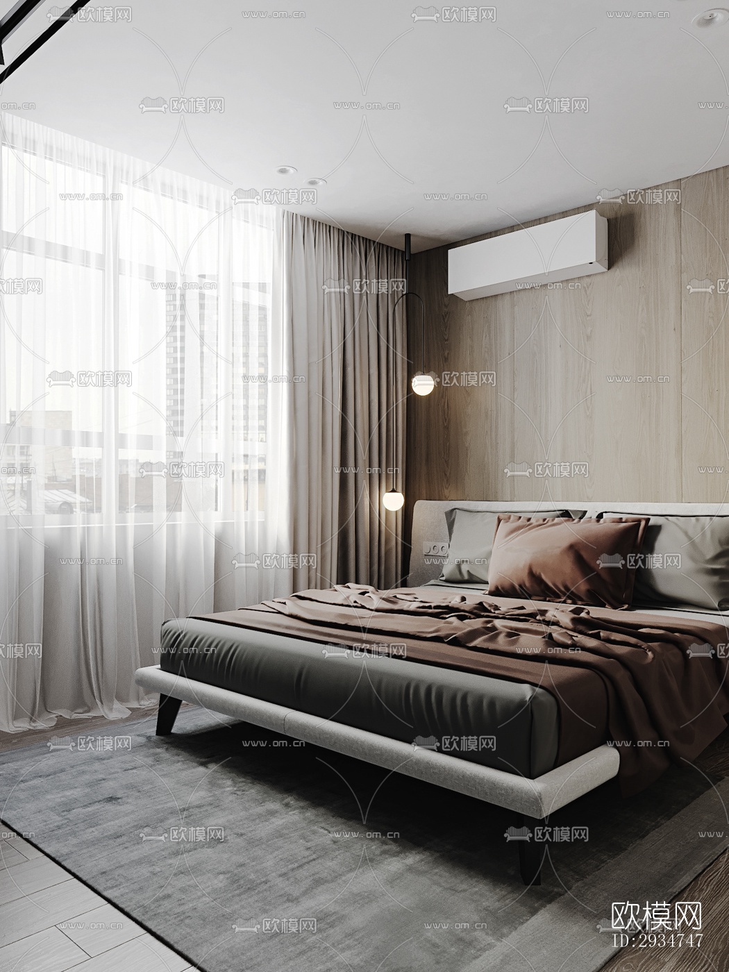 现代平层效果图下载（渲染图7）