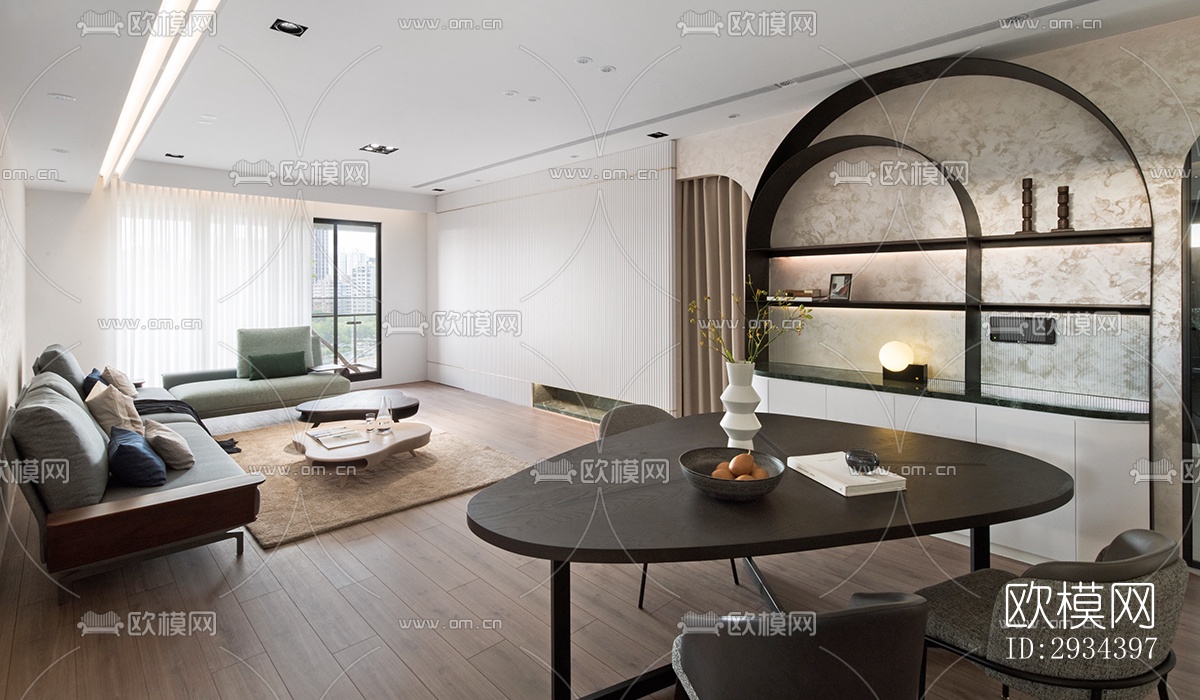 北欧平层效果图下载（渲染图1）