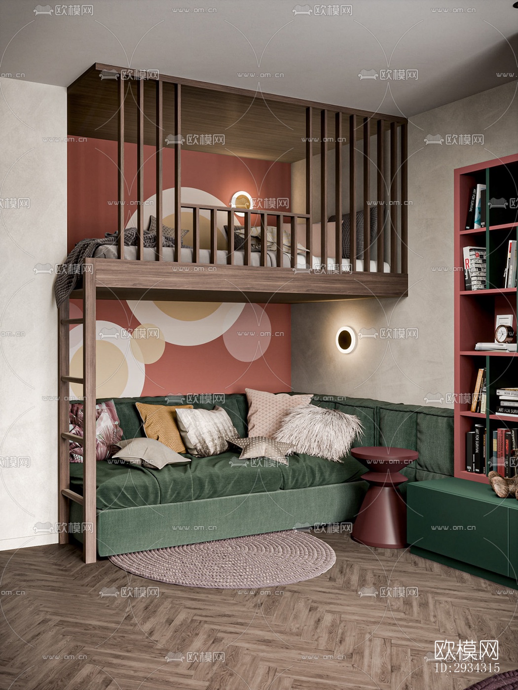 现代复式效果图下载（渲染图6）