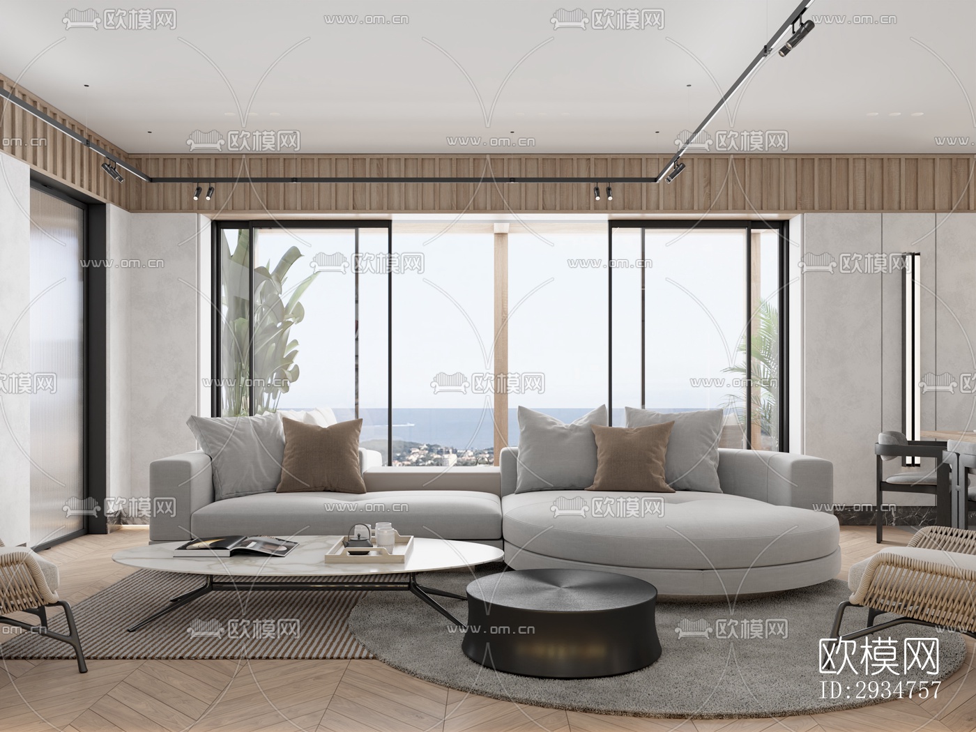 现代平层效果图下载（渲染图10）