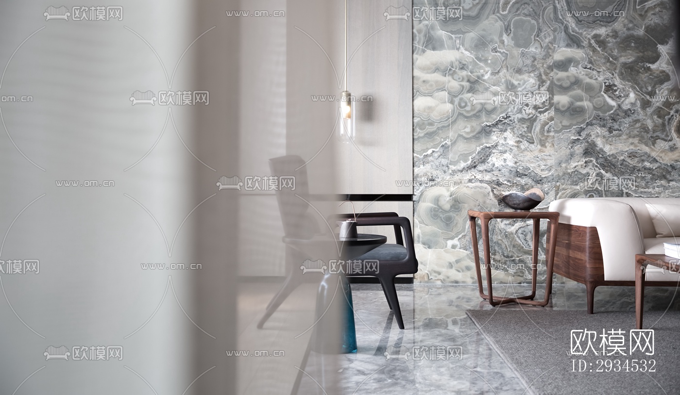 新中式平层效果图下载（渲染图5）