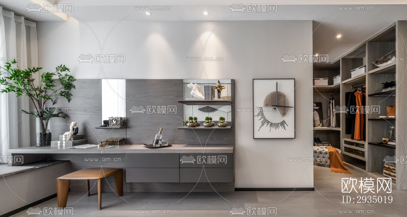 现代平层效果图下载（渲染图3）