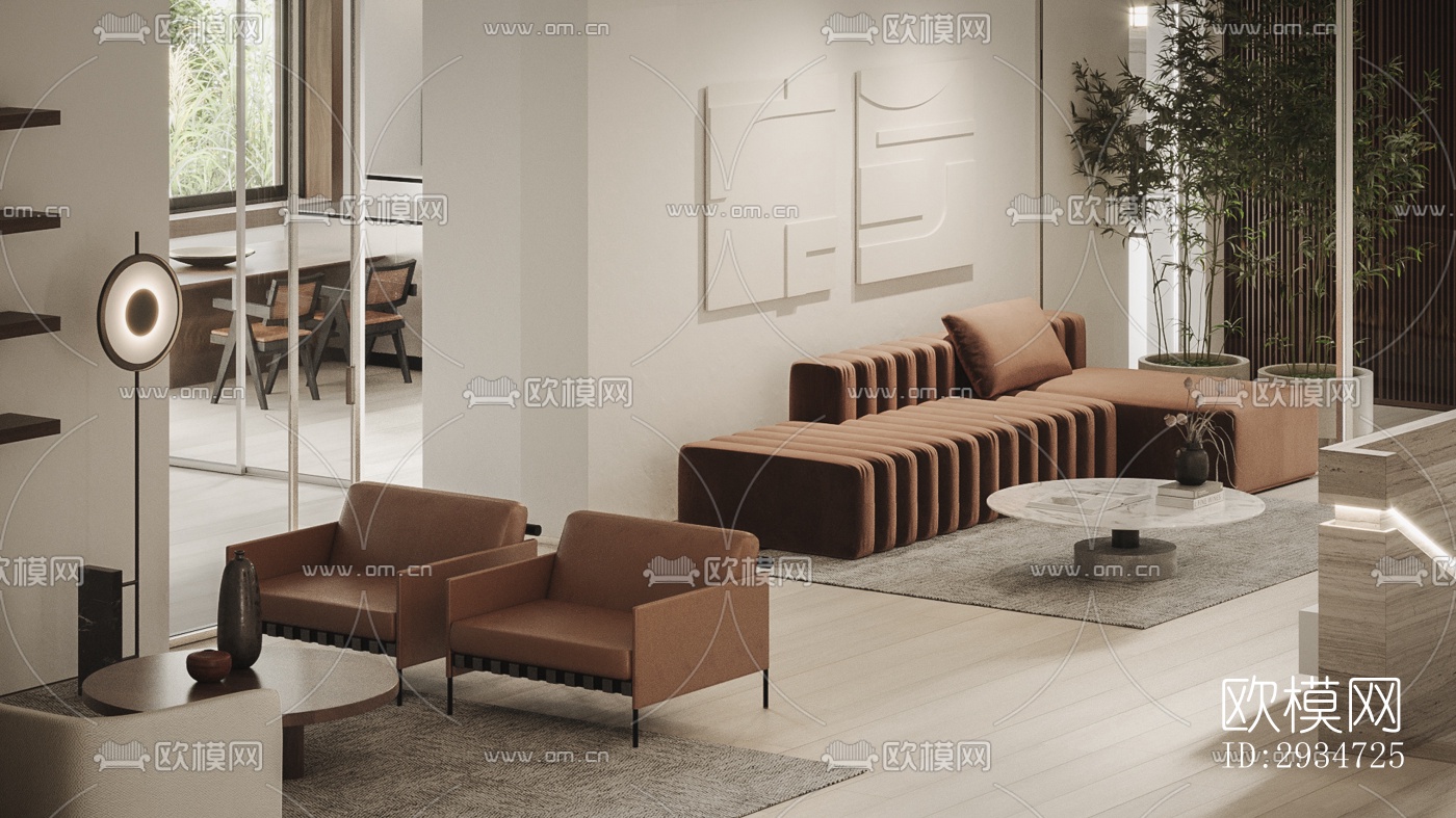 现代平层效果图下载（渲染图18）