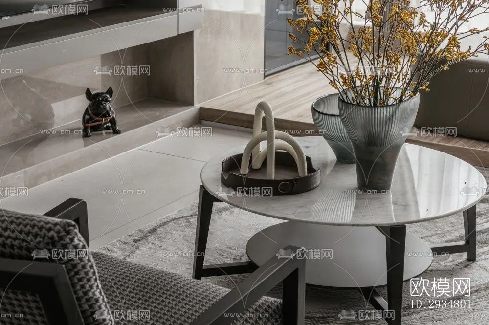 现代平层效果图下载（渲染图13）