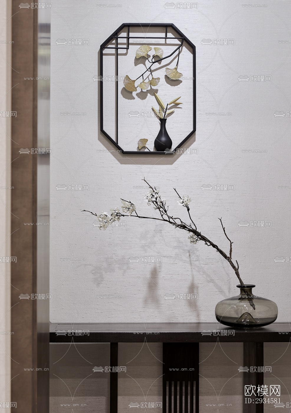 新中式平层效果图下载（渲染图2）