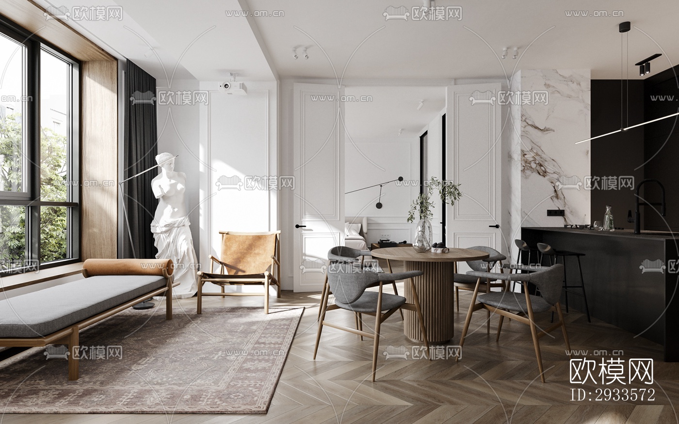 北欧公寓效果图下载（渲染图1）