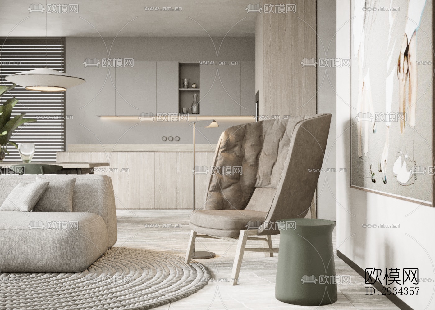 侘寂平层效果图下载（渲染图20）