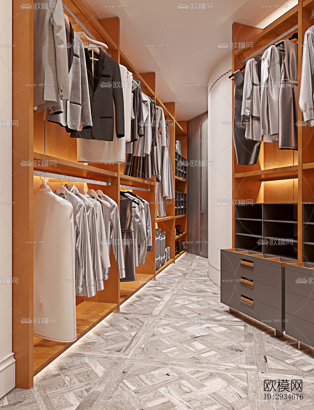 欧式平层效果图下载（渲染图7）