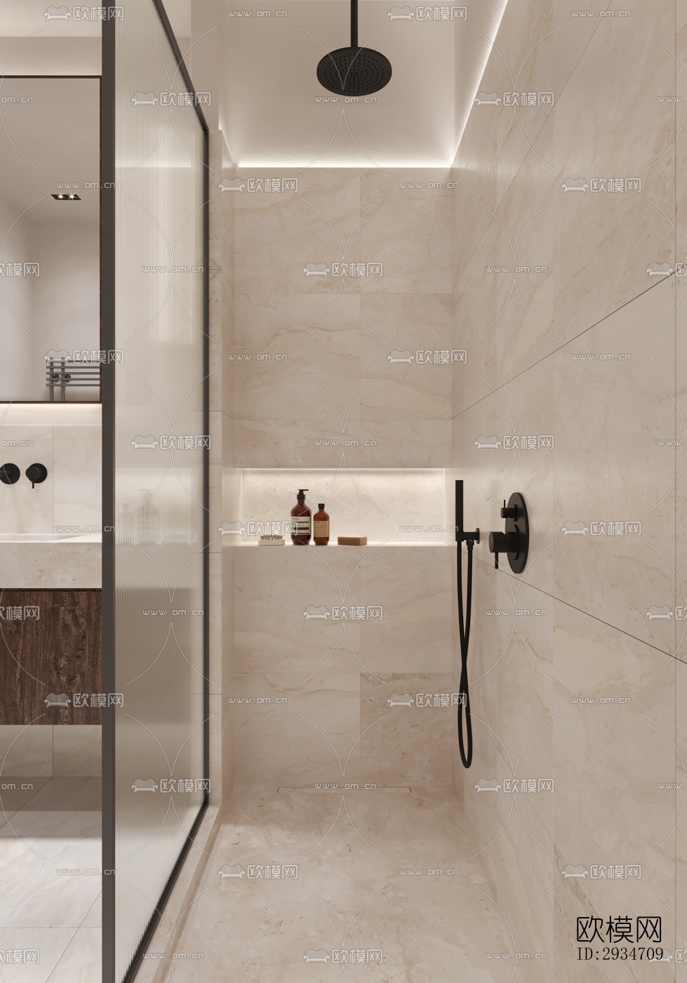 现代平层效果图下载（渲染图8）