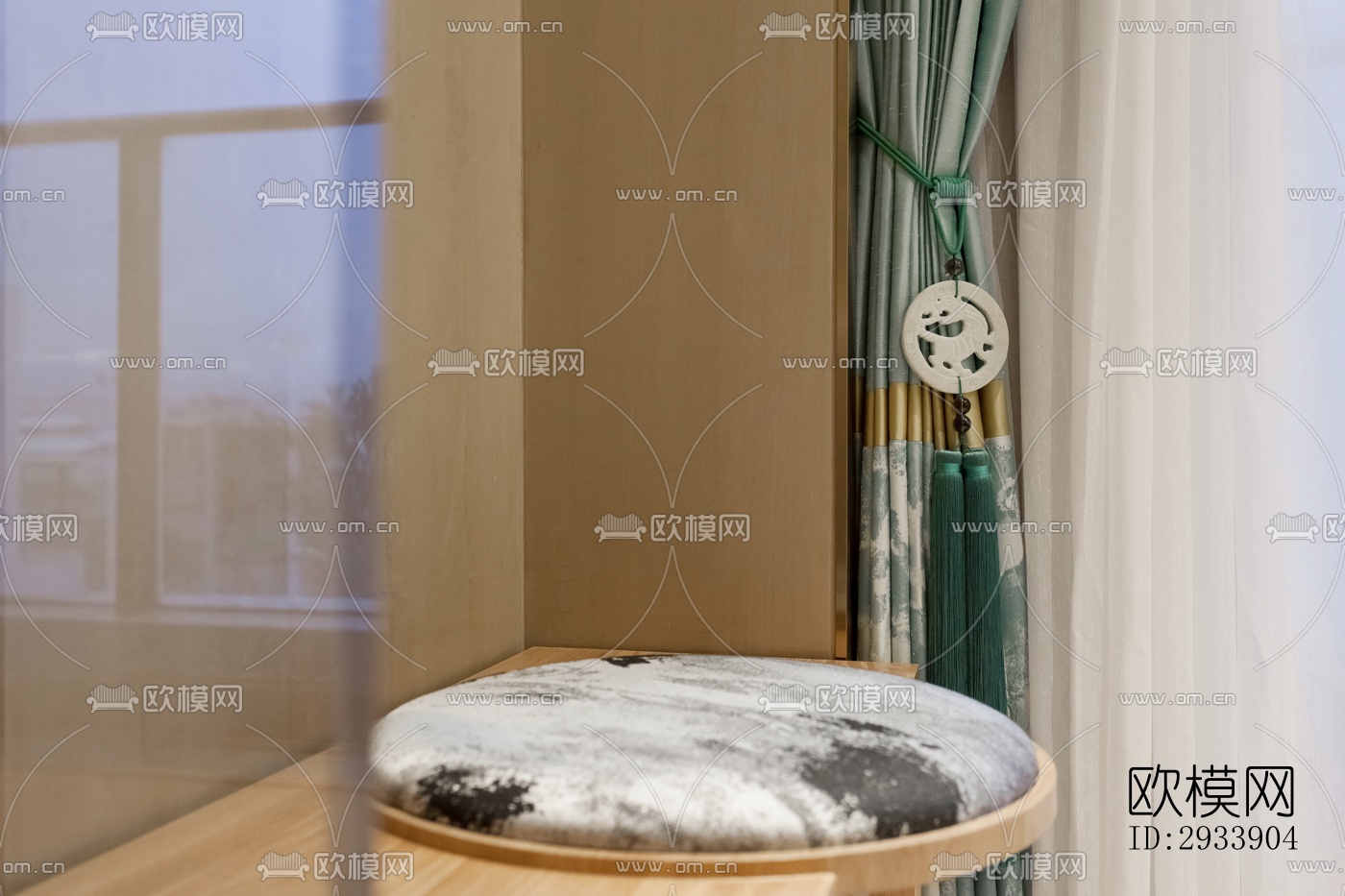 新中式别墅效果图下载（渲染图3）