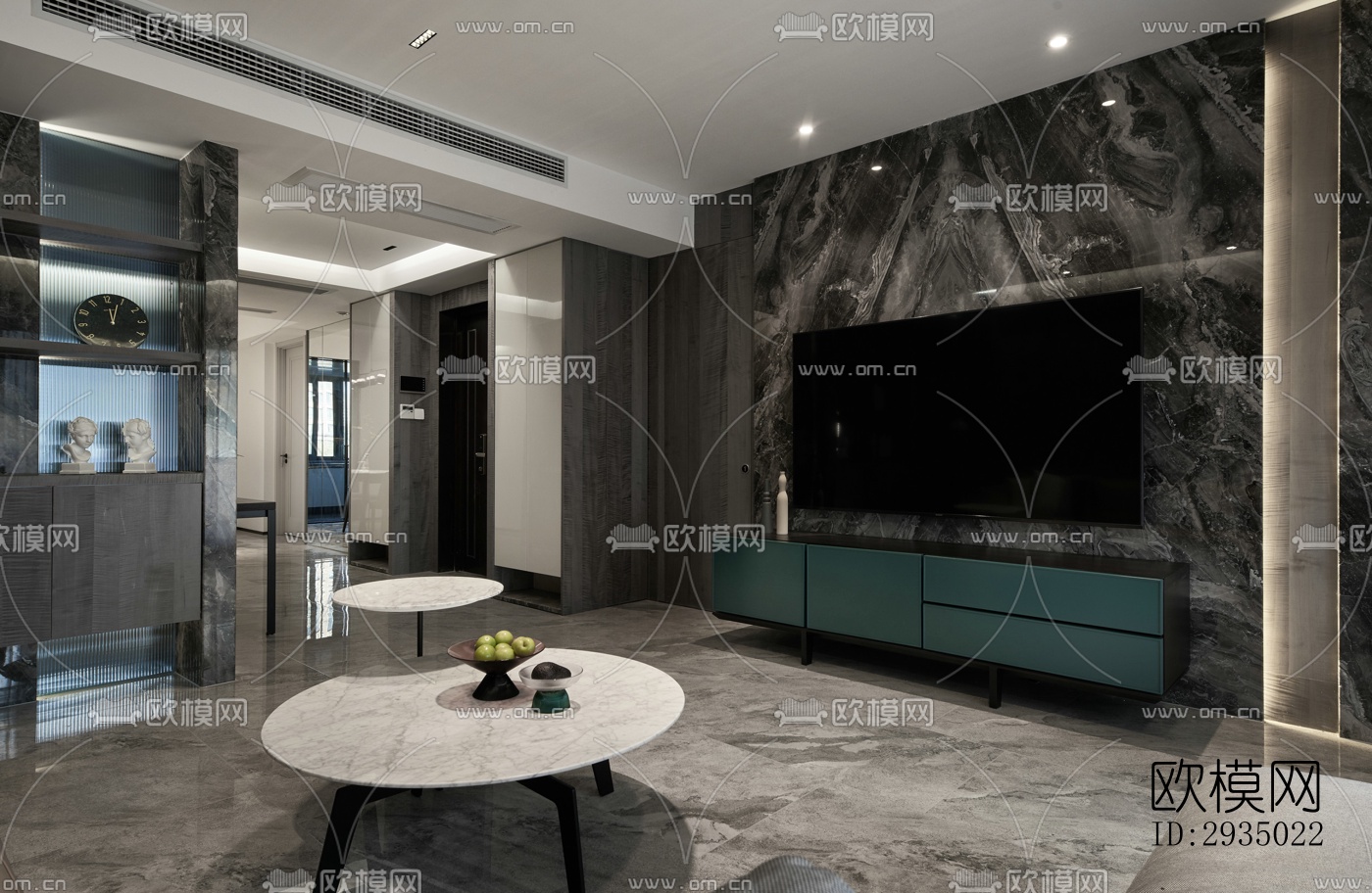 现代平层效果图下载（渲染图4）