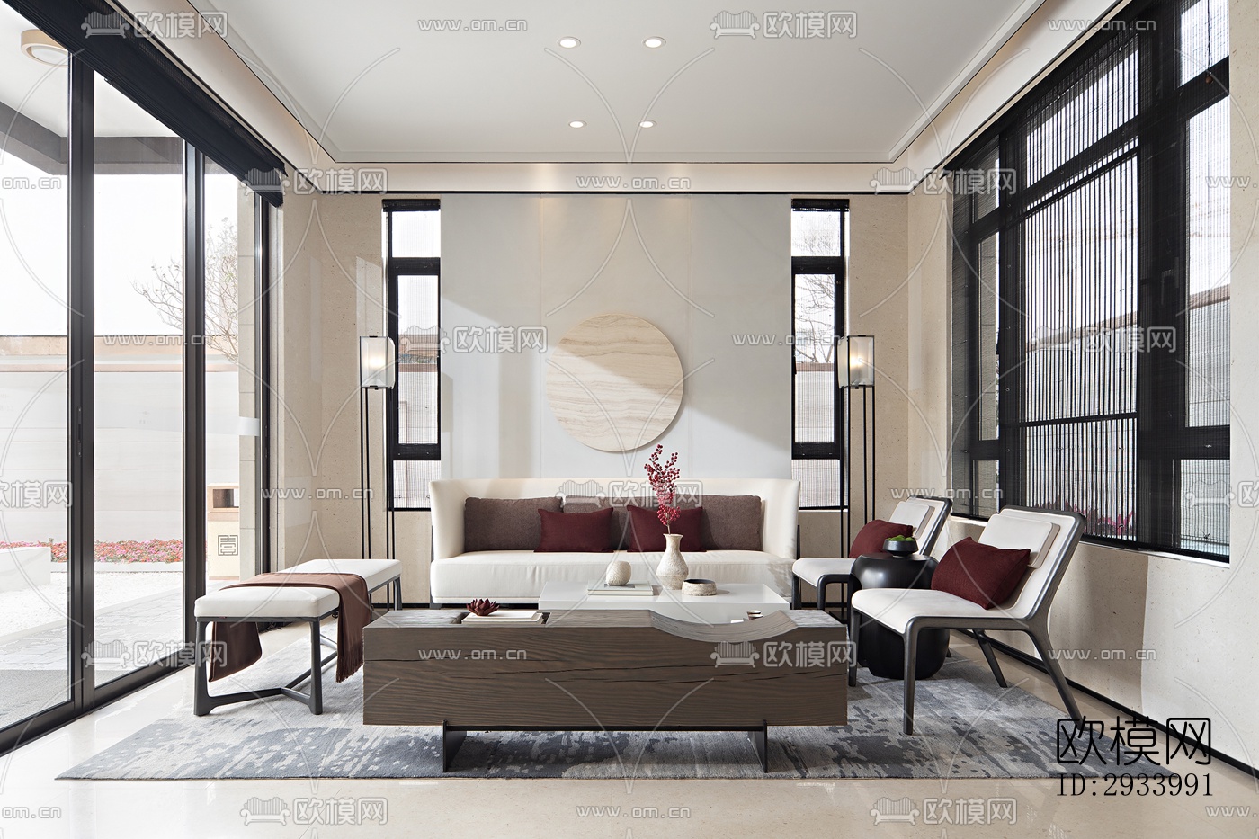 新中式别墅效果图下载（渲染图13）