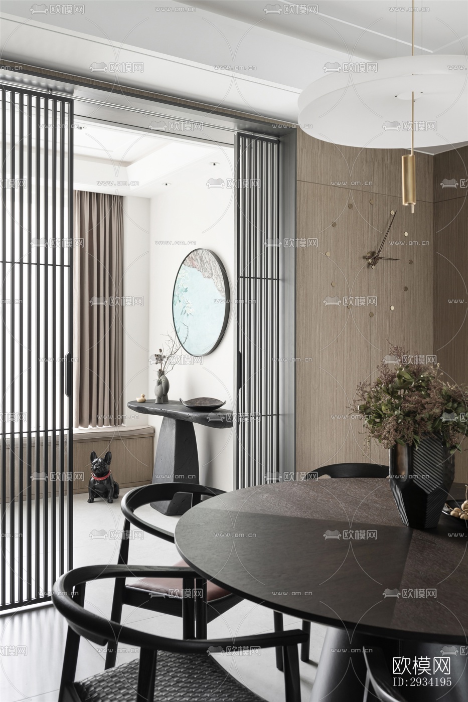 新中式复式效果图下载（渲染图8）