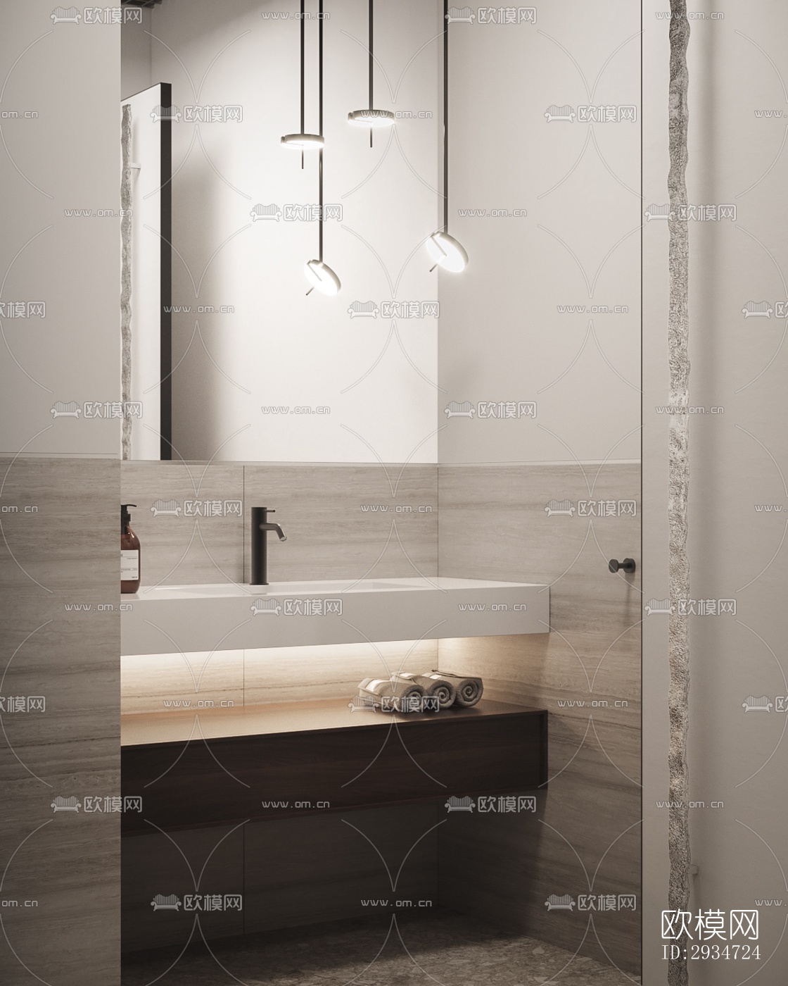 现代平层效果图下载（渲染图18）