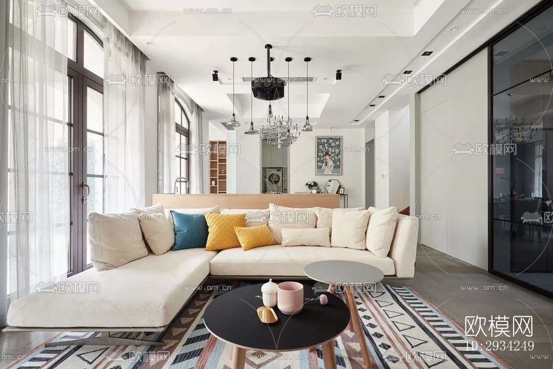 现代复式效果图下载（渲染图16）