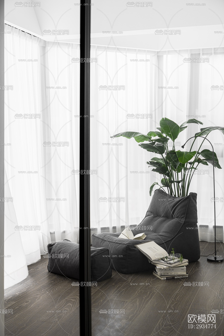 现代平层效果图下载（渲染图8）