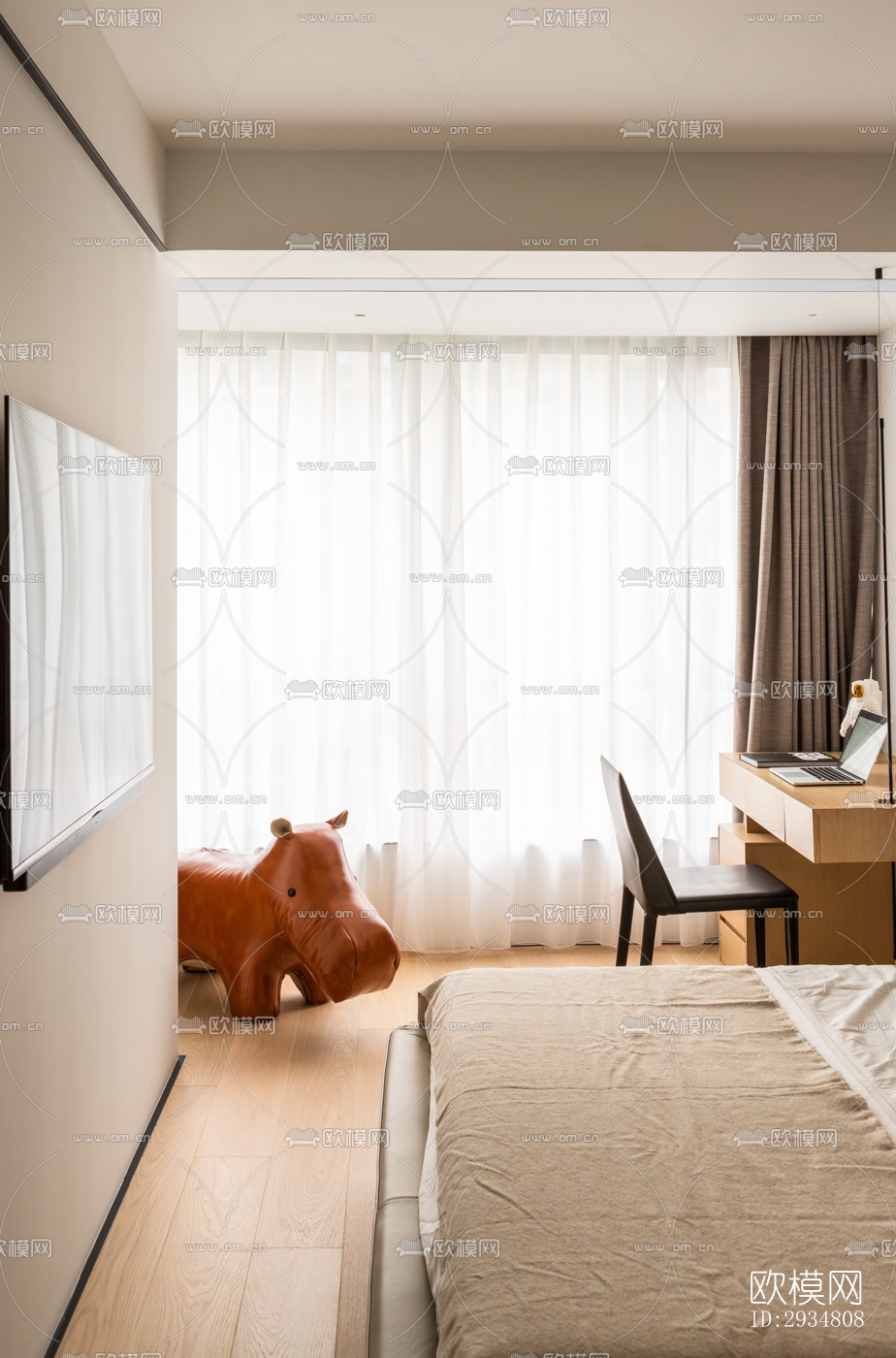 现代平层效果图下载（渲染图9）