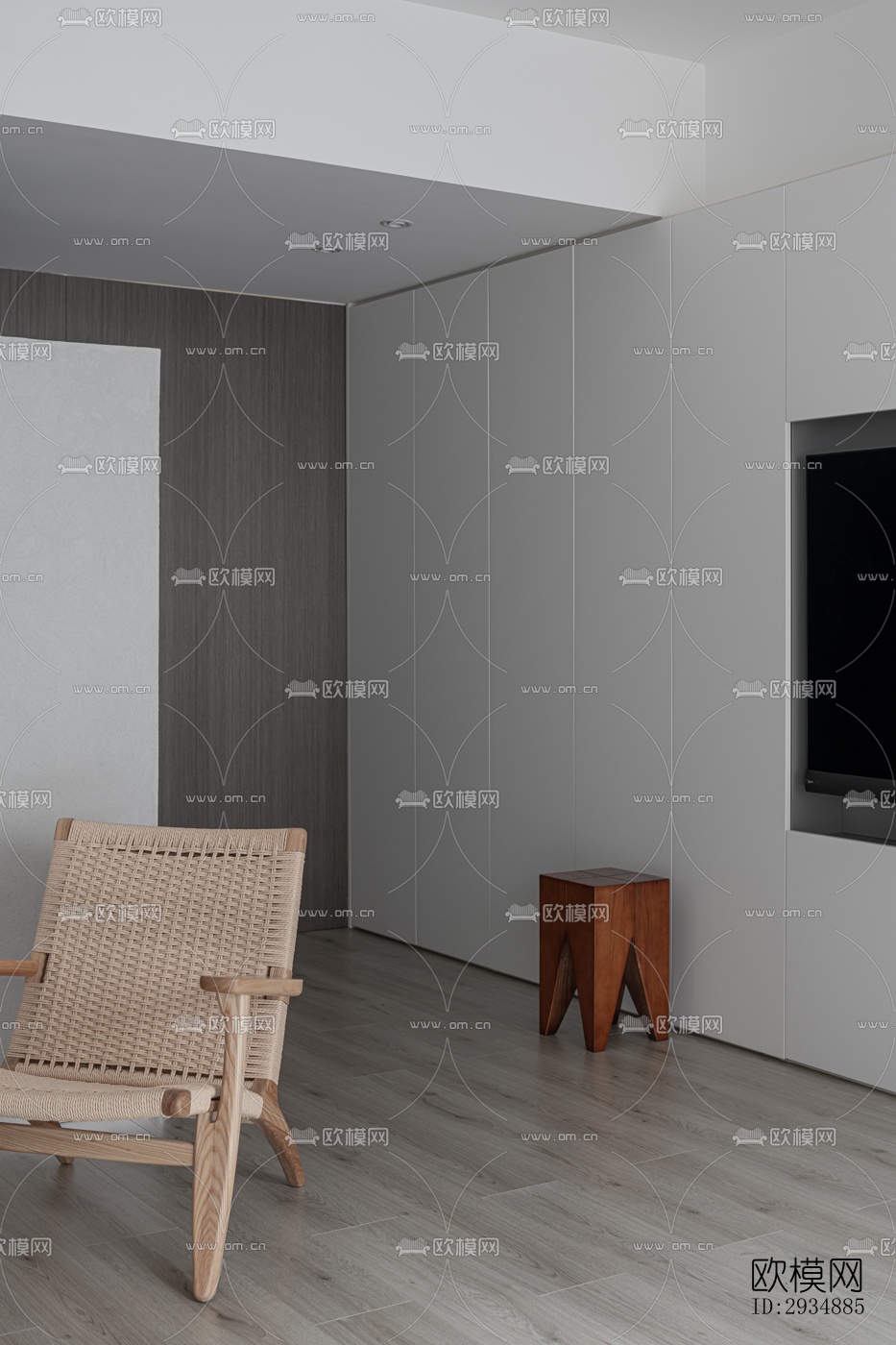 现代平层效果图下载（渲染图4）