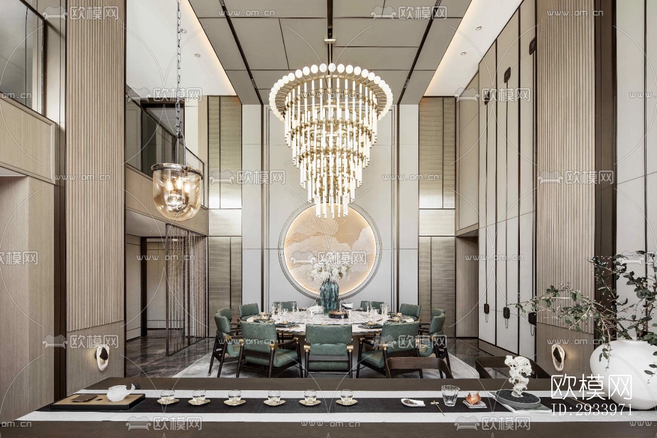 新中式别墅效果图下载（渲染图2）