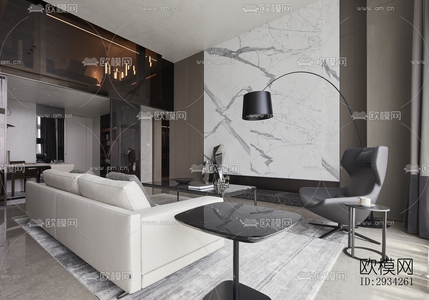 现代复式效果图下载（渲染图1）