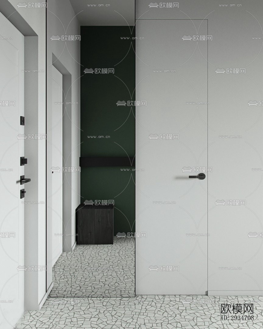 现代平层效果图下载（渲染图3）