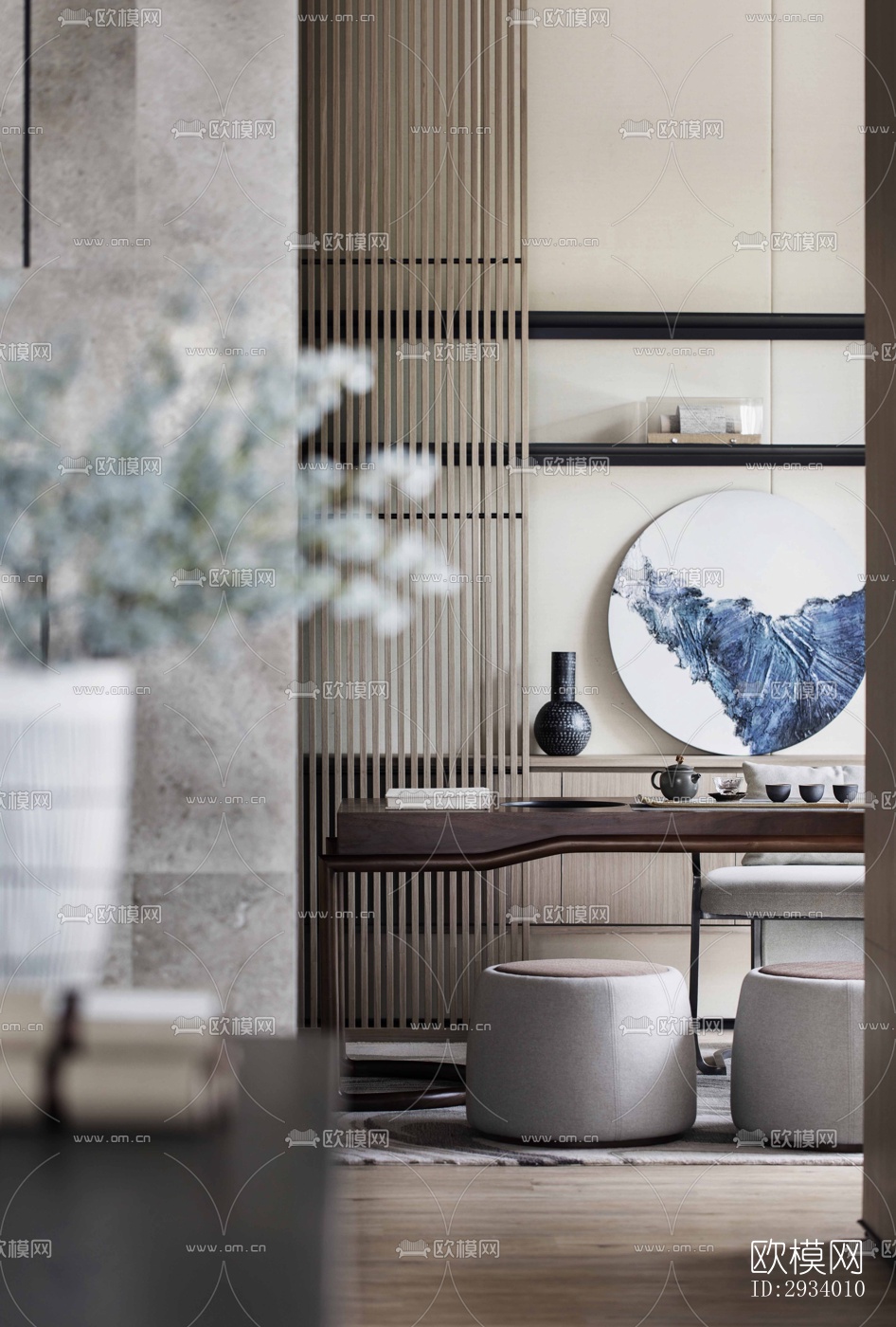 新中式别墅效果图下载（渲染图8）