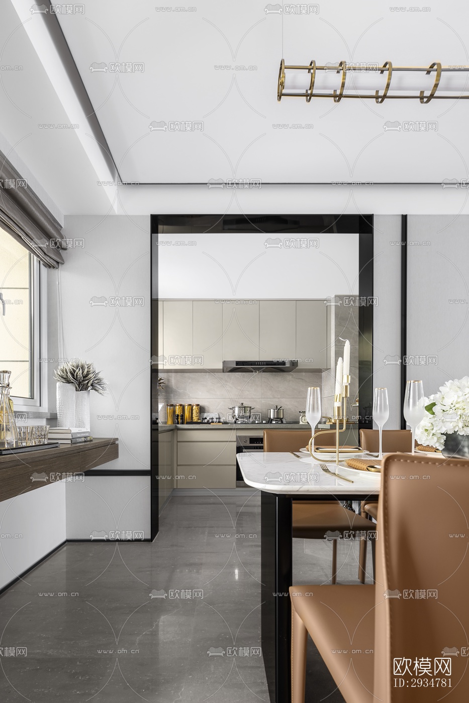 现代平层效果图下载（渲染图7）