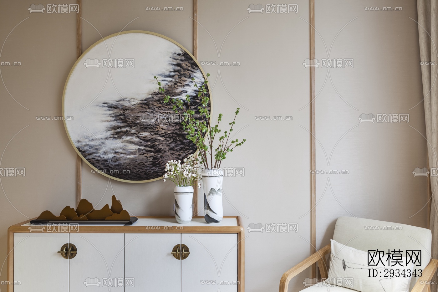 中式平层效果图下载（渲染图13）