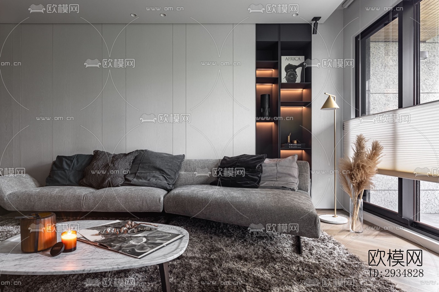 现代平层效果图下载（渲染图3）