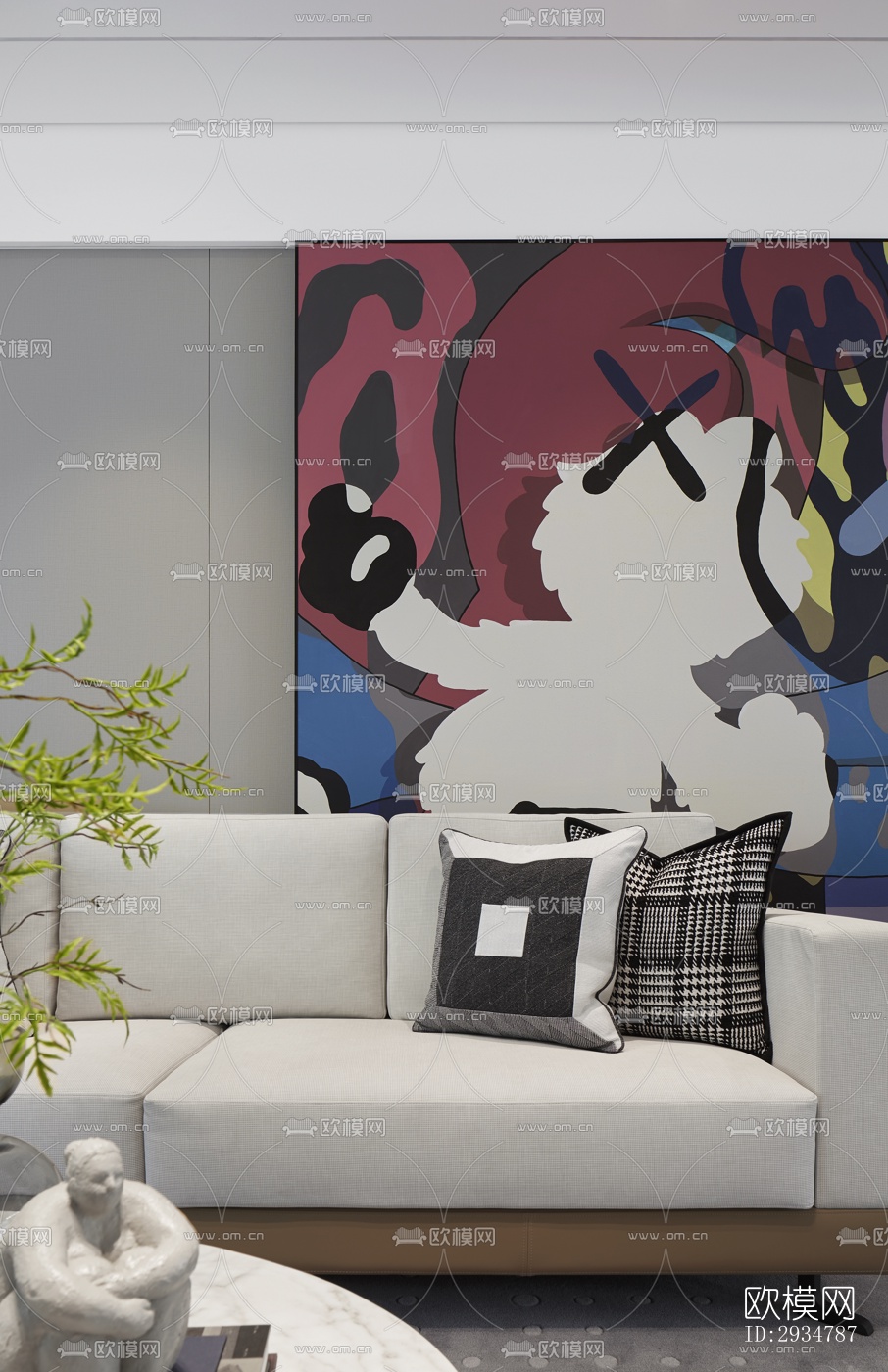 现代平层效果图下载（渲染图16）