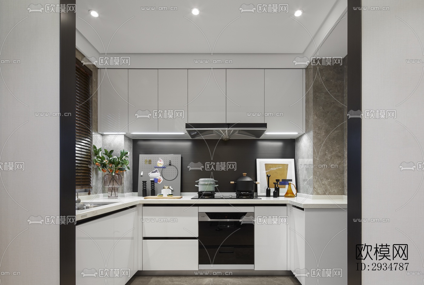 现代平层效果图下载（渲染图4）