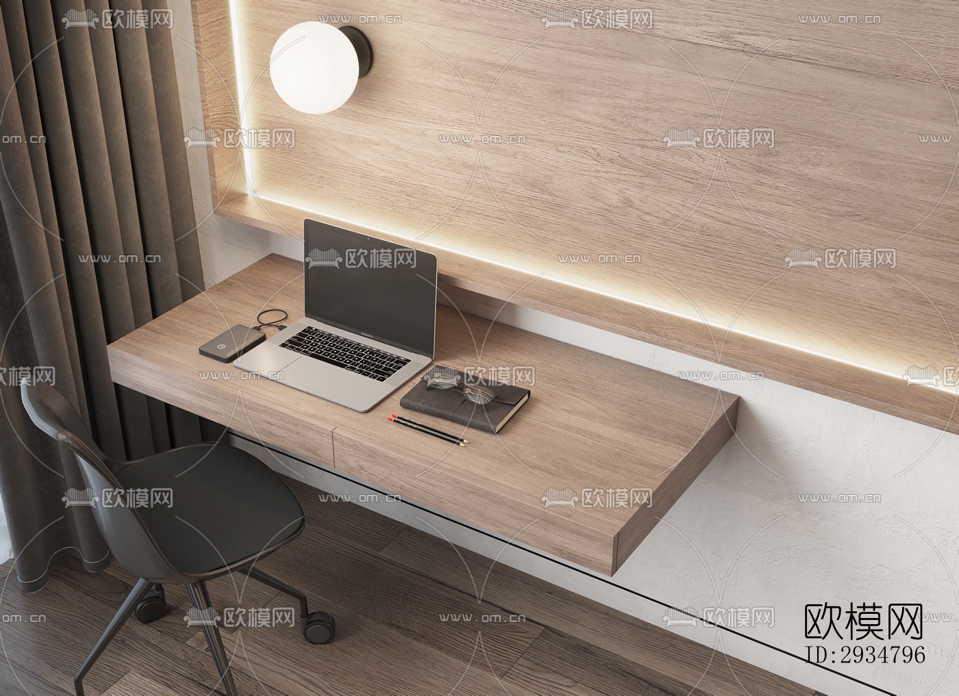 现代平层效果图下载（渲染图8）